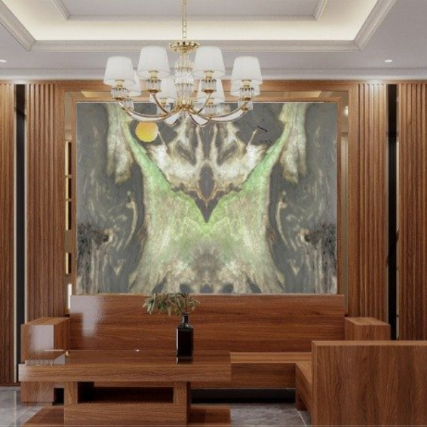 Xu hướng ốp tường phòng khách bằng tranh đá